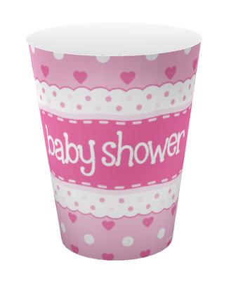 Oaktree Baby Shower Pink 9oz/266ml Cups 8pcs - Partyware